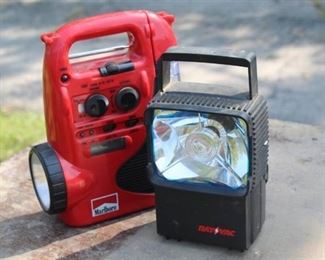 Battery Operated Portable Flashlights, Radio, Clocks
