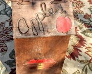 Vintage Wooden Flip-top Storage Apple Box 24" Tall x 11.5" Wide