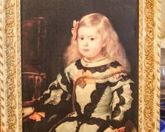 (2) Framed Pictures of Princess Marguarita of Spain, (1) Gorgeous Ornate Vintage Frame 24" x 30"