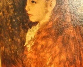 Vintage Framed Print of Mademoiselle Irene Cahen D'Anvers, 1880 17.5" x 21.5" in simple wood frame; Renoir