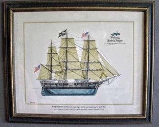The Whale Ship Charles W Morgan by Joseph A. Phelan 25.25" x 21"
