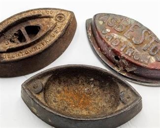 Vintage (3) Sad Irons; Colebrookdale Iron Co., Asbestos Sad Iron, and 1 Unmarked