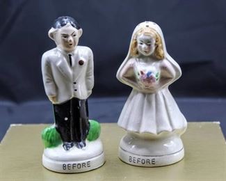 Vintage Before and After Shakers marked H8203 5" Tall