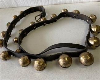 Brass Sleigh Bells on Leather Strap