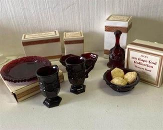 Cape Cod Avon Red Dish Collection
