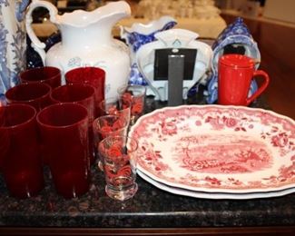 RED GLASSWARE