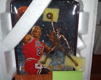 Michael Jordan Litho with Brass figure  15
