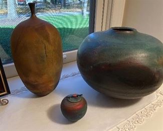 Raku pottery pieces