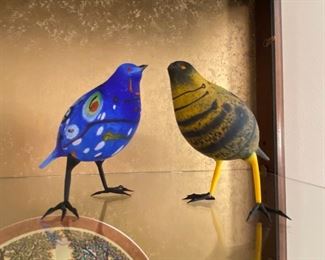 Glass birds (sadly both with beak damage)