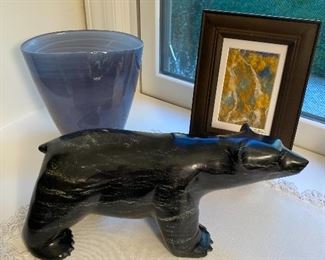 $195.00 Carved inuit bear
