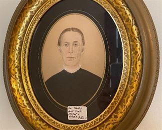 1800's oval frame and portrait