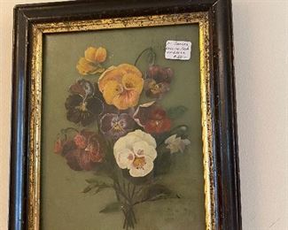 Painting on glass in period frame (1800's)