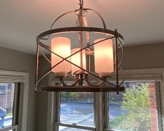 Light fixture for sale (Note, lamp has been hooked up to ceiling but hangs lower)