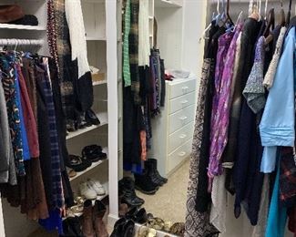 Nice closet full of women's clothing