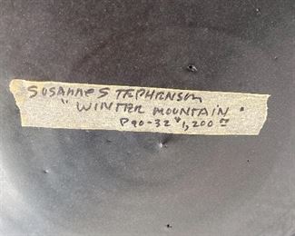 On the back of the Susanne Stephenson plaque/charger.  Note the price of $1200 originally....