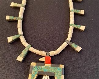 Vintage Native American necklace, Santo Domingo from 1930's. 