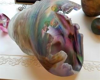 $225.00 Signed Studio Art Glass Sculpture.  Amazing, heavy piece!  Haven't been able to decipher the signature...