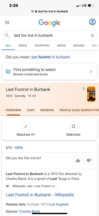 Last Foxtrot in Burbank