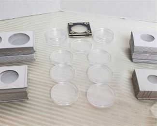 Coin Collecting Supplies ~ Plastic Coin Holders and Cardboard Window Holders (3/4, 1, 1 1/4, & 1 1/2 in. sizes)