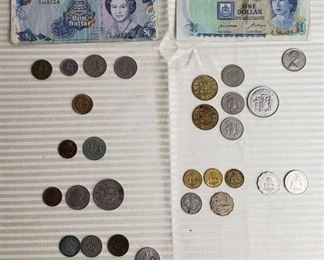 Coins & Currency of Islands in Caribbean ~ Cayman Islands, British Caribbean Territories, Bailwick of Jersey, Barbados, Dominican Republic, Cuba, Bermuda, Jamaica, and Bahamas