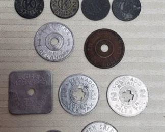 Tax Tokens ~ Missouri, Kansas, Oklahoma, Colorado, Utah, and Mississippi