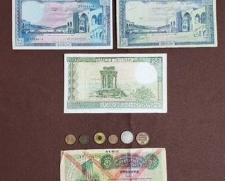 Coins/Currency of Middle East ~ Lebanon, Jordan, Syria, Palestine, United Arab Emirates and Israel