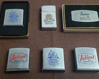 Zippo Advertising Tape Measures, Lighter and Money Clip Knife