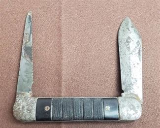 Vintage USAAF Survival Jack Knife w/Saw Blade ~ United G.R. MICH. ~ Bake-lite Handle Grips