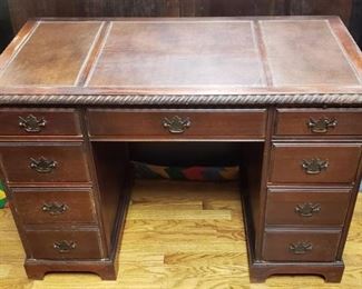 Vintage Leather Top Desk (44.5 x 23 x 30 in. tall)
