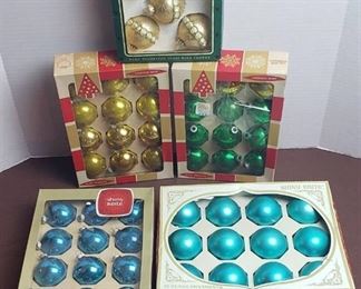 Vintage Glass Christmas Ornaments ~ 2 Shiny Brites, 2 Coby Glass and 1 Christmas Classics