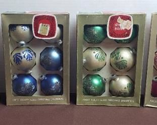 Vintage Glass Christmas Ornaments ~ 4 Boxes of Shiny Brites