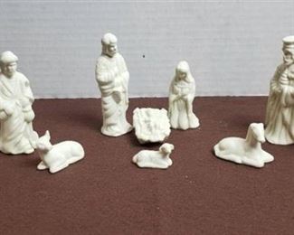 Small Porcelain Ceramic Navitity Figurines Set ~ 10 pieces