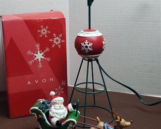 Avon Revolving Santa Tree Topper ~ Works ~ 12 in. tall