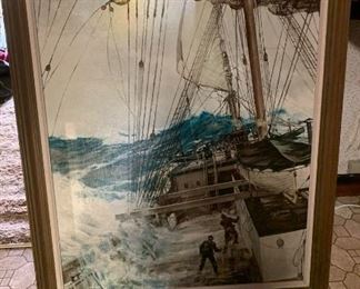 Canvas Painting - “Rising Wind” By Montague Dawson Painting 
300.00. Example Only used for Description. Previous pic is the one for sale...