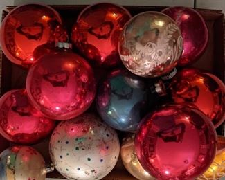 Assorted Vintage Christmas Ornaments Including Shiny Brite