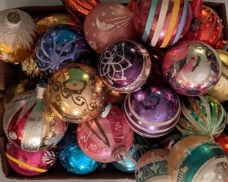 Assorted Vintage Christmas Ornaments Including Shiny Brite
