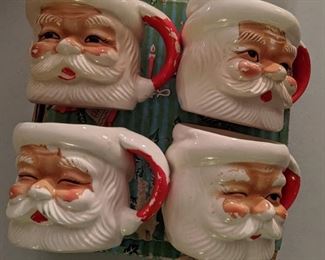 Set of Four Winking Santa Mugs in Box - Japan 
