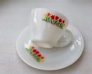 Vintage Fire-King Tulip Cup & Saucer