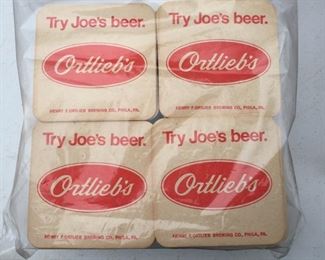 Vintage Ortlieb's Beer Coasters - Philadelphia, PA