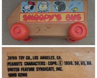 Vintage Wooden Snoopy's Bus