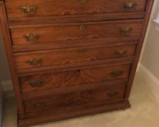 Antique oak chest of drawers - refinished - perfect