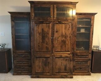 Beautiful custom made, solid wood entertainment center. In 3 parts, total with 8ft, 2 inch, 7ft 2inch tall. $1200
Available for pre-sale, please call for appointment 865-617-0420