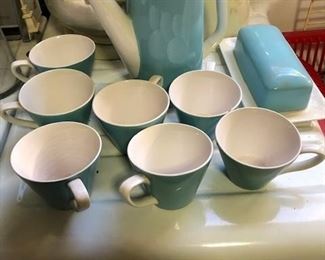 mid century modern cups and saucers