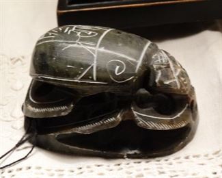 Egyptian carved scarab paperweight