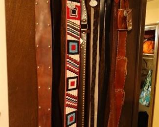 Leather and Leather beaded belts