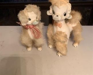Vintage Fur Dog Figurines 