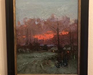 "Winter Evening - Kiev" Signed and Dated by Aleksei Polyakov 