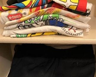 Some of the many T-shirts