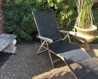 Lounge chair; concrete bench