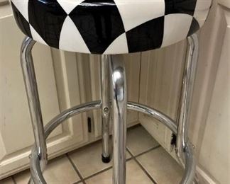 Single black & white stool